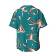 thumbnail image 2 of Naloa Giraffes Doing Various Yoga Men's Loose Fit Cuban Collar Short-Sleeve Shirt with Button-down and Chest Pocket for Everyday Wear Outings - 3X-Large, 2 of 7