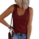 thumbnail image 2 of Gibobby Tank U-Neck Base Tees Summer Shirt Solid Womens Workout Tops sin mangas Casual Blusa de mujer(Vino,CH), 2 of 5