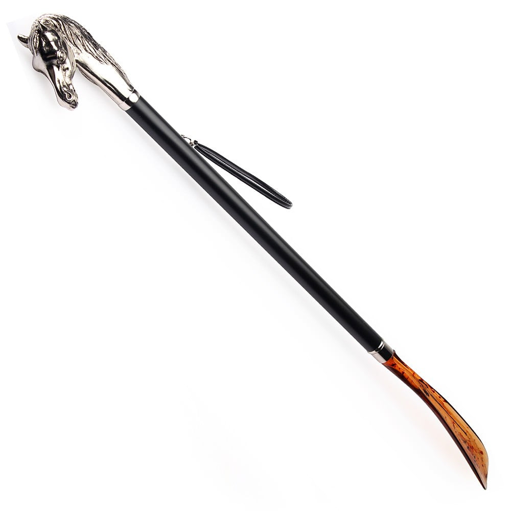 FootFitter Deluxe Longhandled Shoe Horn 27" Long Nickel Plated