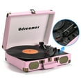 thumbnail image 5 of Udreamer Vinyl Record Player 3-Speed Turntable with Bluetooth, Suitcase Portable Vintage Audio Turntable, Pink, 5 of 11