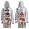 thumbnail image 3 of Playful Maine Coon Welcomes Winter Snowy Day with Cardinal Bird All Over Print 3D Hooded Duffle Toggle Coat Cat Lover Kitten Owner Gifts - 2017, 3 of 6