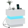 thumbnail image 1 of HOMCOM Modern Nightstand with Charging Station and LED Light for Bedroom, 1 of 10