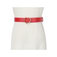 thumbnail image 4 of INSPIRE CHIC Stylish Women's Belt Heart-Shaped Buckle with Beads Belts Encrusted Buckle Solid Color Waistband for Dress 40.6x1.3" Red, 4 of 5