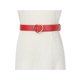 thumbnail image 4 of CINTURÓN CHIC Inspirador para Mujeres con Hebilla en Forma de Corazón y Perlas, Cinturones con Hebilla Engastada, Cinturón de Color Sólido para Vestido 40.6x1.3" Rojo, 4 of 5