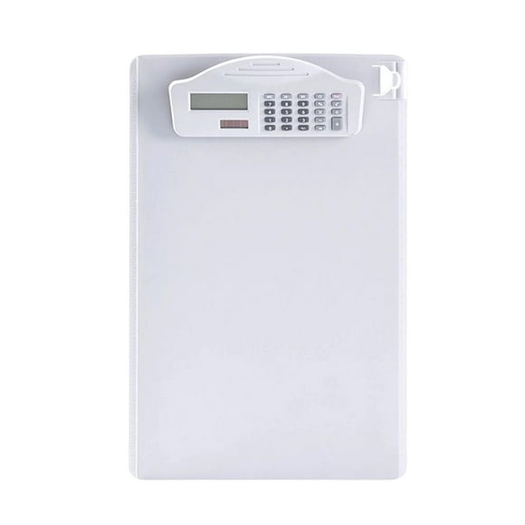 Clipboard with Calculator A4 Document Holder Writing Pad for White
