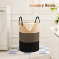 thumbnail image 3 of Laundry Basket, Woven Cotton Rope Laundry Hamper, Decor Storage of Dirty Clothes, Toys and Blankets in Bathroom, Baby Room and Living Room, 3 of 7