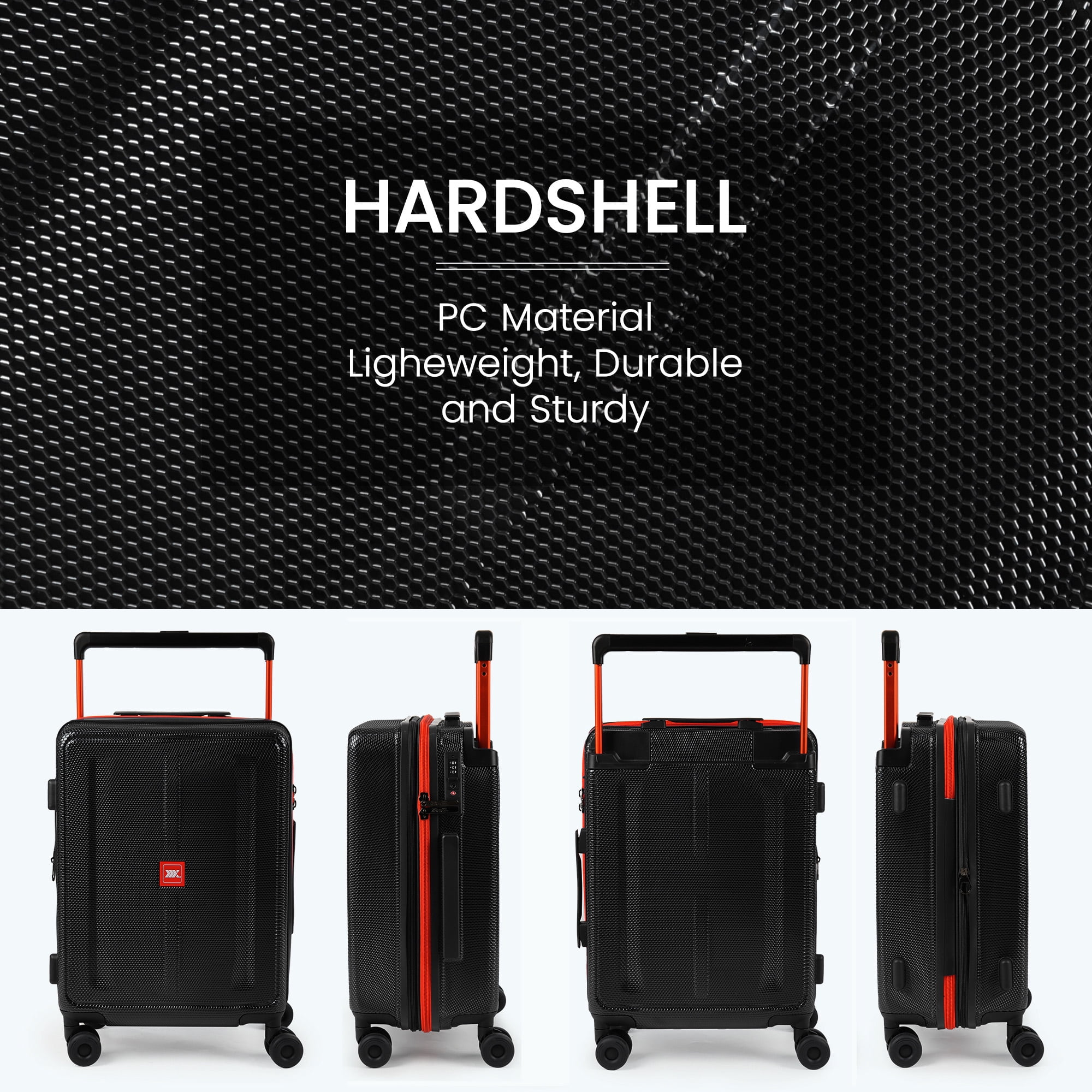 New York Xpress 30" Hardside Large Checked Luggage,Expandable Suitcase with Silent Wheels & Aluminum Wide Handle,TSA-Approved, Black - LP13803