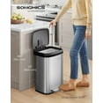 thumbnail image 3 of 13 Gallon Kitchen Trash Can Stainless Steel Garbage Can Recycle Bin with Stay-Open Lid and Step-on Pedal Silver and Black, 3 of 8