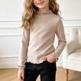 thumbnail image 2 of Gubotare Little Girls Shirts Girls Long Sleeve Ruffle Mock Neck Shirts Kids Long Sleeve Top Layering Base Tee Crewneck Tops 7T 8T, 2 of 9