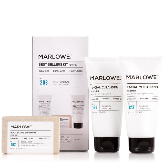 Set de cuidado de la piel MARLOWE. El kit número 203 más vendido para hombre