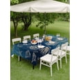 thumbnail image 4 of Outdoor Tablecloth with Umbrella Hole for Patio/Picnic/Party/Camping, Nautical Coastal Waterproof Table Cloth Rectangle Table Cover Washable, Retro Ocean Starfish Coral Conch Ombre Blue (54"x 80"), 4 of 8