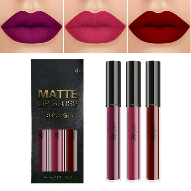 SIfdSeng Rouges à Lèvres pour Femmes 3 Pcs Mauve Berry Rose Rouge Rouge à Lèvres Liquide Ensembles pour Femmes 24 Heures +Rouge à Lèvres Rouge à Lèvres Encre à Lèvres Gloss Longue Tenue 24 Rouge à Lèvres Corail