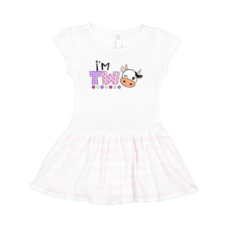 

Inktastic I m 2 Cute Cow and Polka Dots Gift Toddler Girl Dress