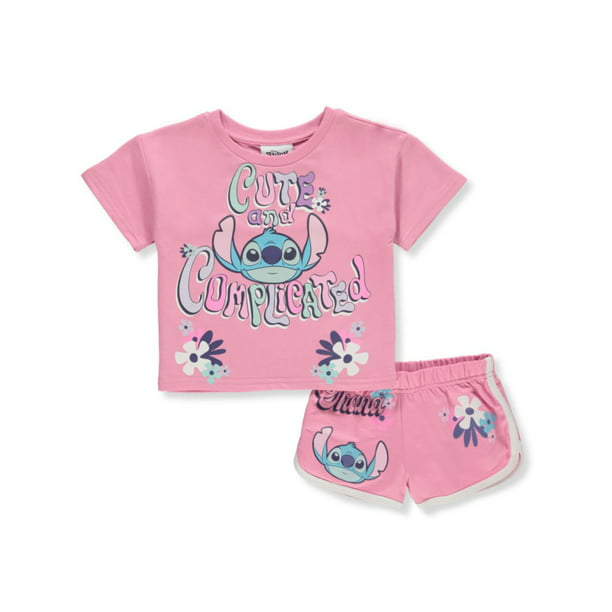 Disney Lilo & Stitch Girls' 2-Piece Shorts Set Outfit - pink, 6 - 6x ...