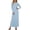 Light Blue, variant on LIaqionyy Women's Maxi Dress Long Sleeve Casual Solid Color Crew Neck Split Side Summer Dresses Clothes