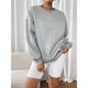thumbnail image 5 of Sudaderas de Gran Tamaño para Mujer, Sudaderas con Capucha de Forro con Cuello Redondo, Blusas Casuales, Ropa Cómoda de Otoño e Invierno Gris M, 5 of 10