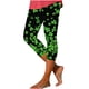 thumbnail image 3 of TaTaai Women St. Patrick's Day Random Print Capri Leggings High Waist Skinny Fit Stretchy Breathable Machine Washable No Fading Holiday Street Sports Casual Wear Gift, 3 of 5