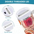 thumbnail image 3 of Yayeee 40oz Stainless Steel Tumbler with Straw and Handle Double-Wall Insulated Travel Water Bottle, Hand Drawn Floral, 3 of 8