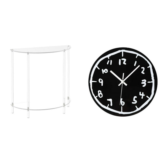 Juego De Mesa Auxiliar De Acrílico Y Reloj De Pared Moderno Para Espacios Pequeños, Decoración Minimalista Para El Hogar, Sala De Estar, Cocina, Oficina, Comedor.