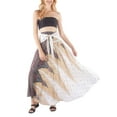 thumbnail image 4 of Qiylii Women Bohemian Long Skirt, Elastic High Waist Big Hem Tie-up Skirt for Beach/ Seaside/ Vacation, 4 of 8