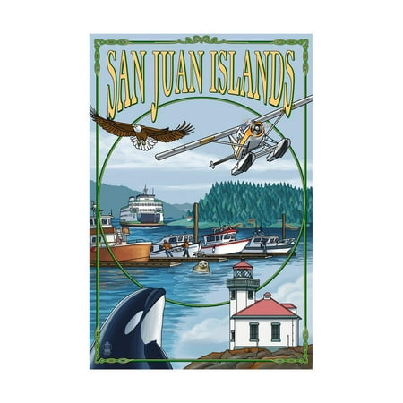 San Juan Islands, Washington - Montage Print Wall Art By Lantern (Best San Juan Island To Visit)