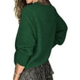 thumbnail image 4 of STARVNC Women Solid Color V Neck Lace Stitching Buttons Long Sleeves Sweater, 4 of 4