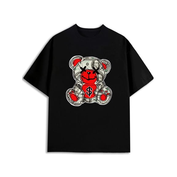 Greenink Money Bear Cash T-Shirt mens t shirts black gifts elegant fun and playful, cool T-shirt, funny T-shirt Original Unisex Shirt Crewneck tshirts