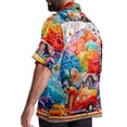 thumbnail image 3 of Mind car Men's Short Sleeve Spread Collar Button Down Beach Print Casual Shirts, 3 of 6