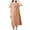 Pink, variant on Women Solid Color Minimalist Linen Cotton Midi Dress Crew Neck Short Sleeve Summer Casual Dress with Pocket