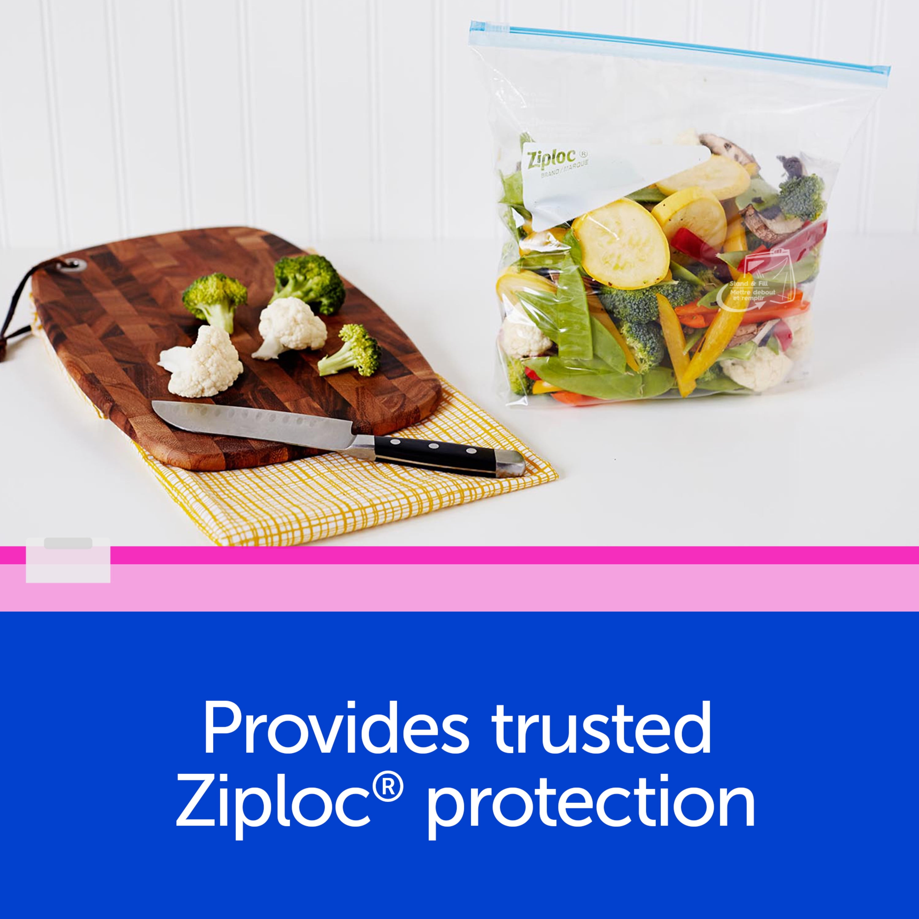 Slider Food Storage Freezer Bag Zip Lock Plastic Travel Quart Size