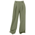 thumbnail image 6 of KelaJuan Women’s Pleated Work Pants Elastic High Waist Solid Color Wide Leg Pants Palazzo Pants, 6 of 6