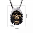 thumbnail image 2 of K-KED Mens Gothic Stainless Steel Cap Death Skull Grim Reaper Pendant Necklace-default, 2 of 5