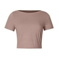 thumbnail image 4 of GERsome Short Sleeve T Shirts for Women Crewneck Slim Fit Basic Tees Womens Summer Solid Color Basic Tops S-2XL, 4 of 4