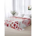 thumbnail image 5 of Red Eucalyptus Leaves Queen Size Flat Sheet, Wrinkleproof & Fadeproof Cooling Flat Bed Sheet Only, Summer Botanical Weeping Wooden Breathable Soft Bedding Top Sheets 90 x 102 Inches, 5 of 8