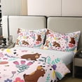 thumbnail image 4 of Oso de dibujos animados 100% Algodón Funda Nórdica Twin Ropa de Cama para Niñas Oso Estilo Granja, 4 of 7