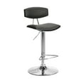 thumbnail image 2 of Erik Adjustable Brown Faux Leather Swivel Barstool with Chrome Base, 2 of 7