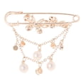 thumbnail image 3 of 2pcs Oro Metal Perla Rhinestone Mariposa Broche Grandes Pernos De Seguridad, 3 of 8