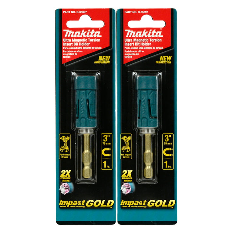 B-35097 Impact Gold Ultra-Magnetic Torsion Insert Bit Holder (2-Pack) - Walmart.com