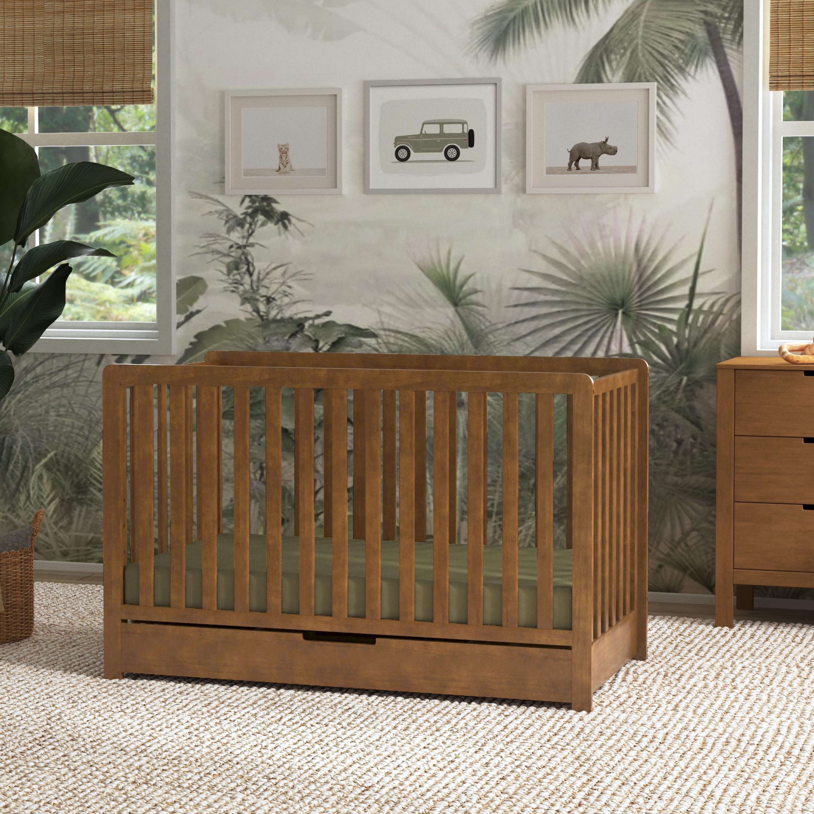 Carter's By DaVinci Colby 4-in-1 Convertible Crib w/ Trundle Drawer in Walnut