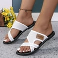 thumbnail image 4 of CQONEPT Slip On Slide Sandals for Women Rhinestone Dressy Open Toe Flats Slippers Comfortable Fashion Trendy Beach Cute Ladies Slides Casual Dress Women's Sandals 2025 White Size 8.5, 4 of 9