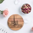 thumbnail image 4 of FMSHPON Paris City View Sketch Drawn on Vintage Wood Grain Set of 6 Round Coaster for Drinks, Absorbent Ceramic Stone Coasters Cup Mat with Cork Base for Home Kitchen Room Coffee Table Bar Decor, 4 of 6