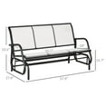 thumbnail image 3 of 3-Person Patio Glider , Outdoor Porch Glider with 3 Seats, Breathable Mesh Fabric, Metal Frame, Cream White, 3 of 9