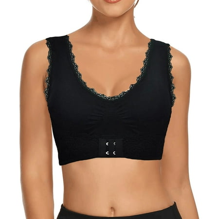 

KaLI_store Lingerie for Women Full Coverage Wireless Non Padded Women s Minimizer Bra Black M
