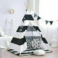 thumbnail image 5 of YouLoveIt Play Teepee Tent for Kids Play Tent Children Play House Children Teepee Play Tent Foldable Tent Indoor Outdoor Canvas Playhouse, 3 Colors, 5 of 8