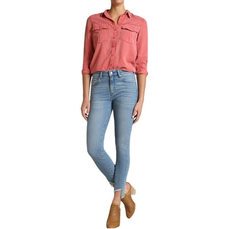 Mavi Jeans Womens Tess Twisted High Rise Raw Hem Skinny Jeans Blue 31