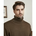 thumbnail image 5 of Kallspin Men’s Wool Blend Turtle Neck Midweight Pullover Sweaters(Brown,4X-Large), 5 of 10