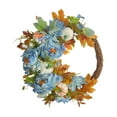 thumbnail image 2 of Puerta delantera Corona de otoño 35 cm Acción de gracias Hogar Guirnalda artificial Flor de otoño Corona para pared Inauguración de la azul Soledad Guirnalda de puerta, 2 of 10