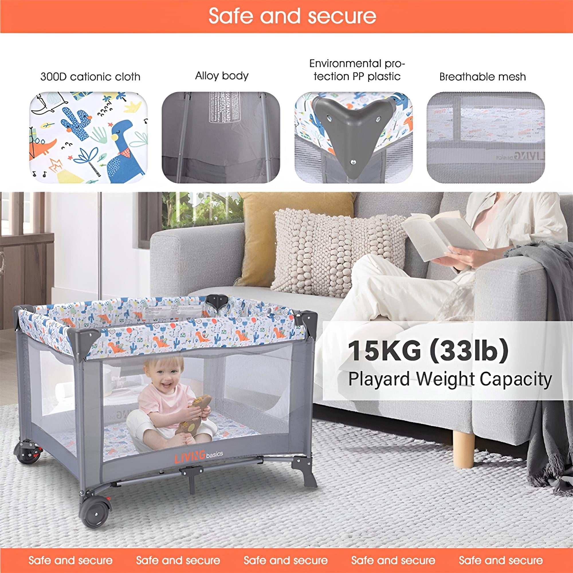 Baby Playpen European Bassinet LuvLap Wonderjoy Baby Playpen