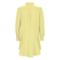 thumbnail image 4 of Solid Color Long Sleeve Turn Down Shirt Dress for Women with Ruffled Hem Long Sleeve Fall Dresses for Women, 4 of 5