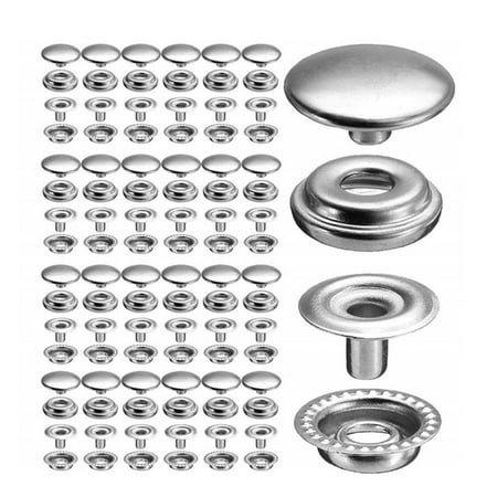Stainless Steel Snap Fastener Kit Durable Snaps Buttons Set - Temu